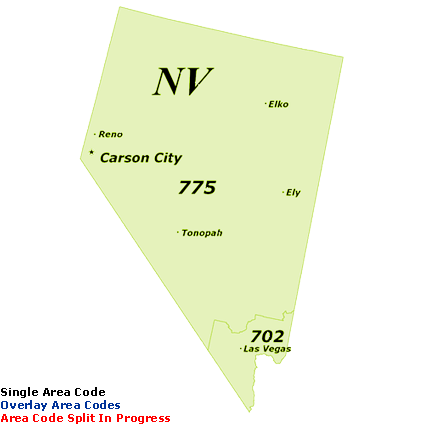 Nevada Area Codes